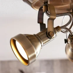 Loftlamper|Loftlamper ^ Lindby loftlampe Perseas, Ø 22cm, 3 lyskilder, antik messing, GU10