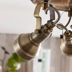Loftlamper|Loftlamper ^ Lindby loftlampe Perseas, Ø 22cm, 3 lyskilder, antik messing, GU10