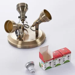 Loftlamper|Loftlamper ^ Lindby loftlampe Perseas, Ø 22cm, 3 lyskilder, antik messing, GU10