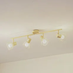 Loftlamper|Loftlamper ^ Lindby loftlampe Piena, beige, 4 lyskilder, metal, 70 cm