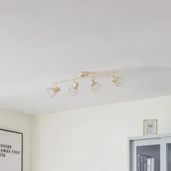 Loftlamper|Loftlamper ^ Lindby loftlampe Piena, beige, 4 lyskilder, metal, 70 cm