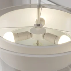 Lindby Gang|Loftlamper > loftlampe Pikka, hvid, tekstil, Ø 50 cm, E27