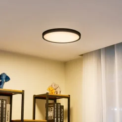 Lindby Gang|Pendellamper > loftlampe Pravin, Ø 40 cm, CCT, sort