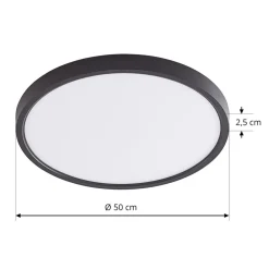 Lindby Gang|Loftlamper > loftlampe Pravin, Ø 50 cm, CCT, sort
