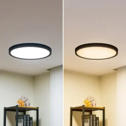 Lindby Gang|Loftlamper > loftlampe Pravin, Ø 50 cm, CCT, sort
