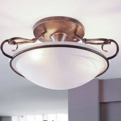 Lindby Loftlamper|Loftlamper > loftlampe Rando, sølv antik, glas, Ø 50 cm, E27