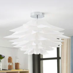 Loftlamper|Pendellamper ^ Lindby loftlampe Rimon, hvid, plast, Ø 50 cm, E27