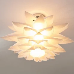 Loftlamper|Pendellamper ^ Lindby loftlampe Rimon, hvid, plast, Ø 50 cm, E27