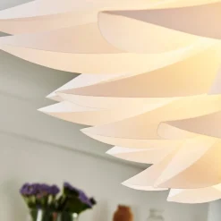 Loftlamper|Pendellamper ^ Lindby loftlampe Rimon, hvid, plast, Ø 50 cm, E27