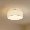 Pendellamper|Gang ^ Lindby loftlampe Sebatin, Ø 40 cm, hvid, stof, E27