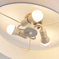 Lindby Gang|Loftlamper > loftlampe Sebatin, Ø 50 cm, hvid, stof, E27