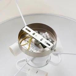 Lindby Gang|Loftlamper > loftlampe Sebatin, Ø 50 cm, hvid, stof, E27