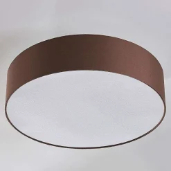 Lindby Gang|Loftlamper > loftlampe Sebatin, Ø 50 cm, lysebrun, stof, E27