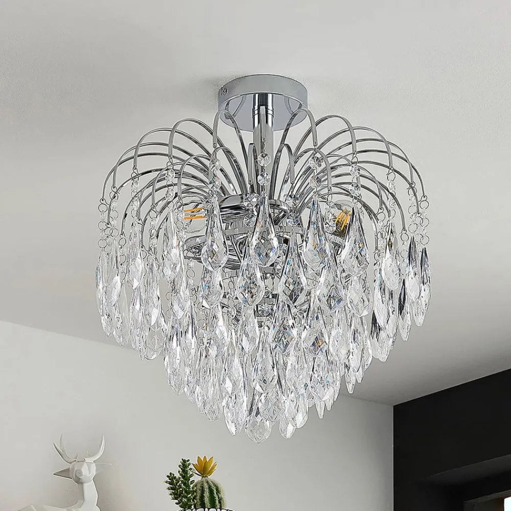 Loftlamper|Loftlamper ^ Lindby loftlampe Silino, grå, metal, Ø 40cm, E14