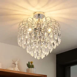 Loftlamper|Loftlamper ^ Lindby loftlampe Silino, grå, metal, Ø 40cm, E14