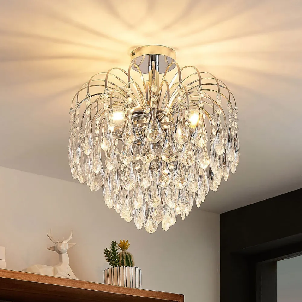 Loftlamper|Loftlamper ^ Lindby loftlampe Silino, grå, metal, Ø 40cm, E14
