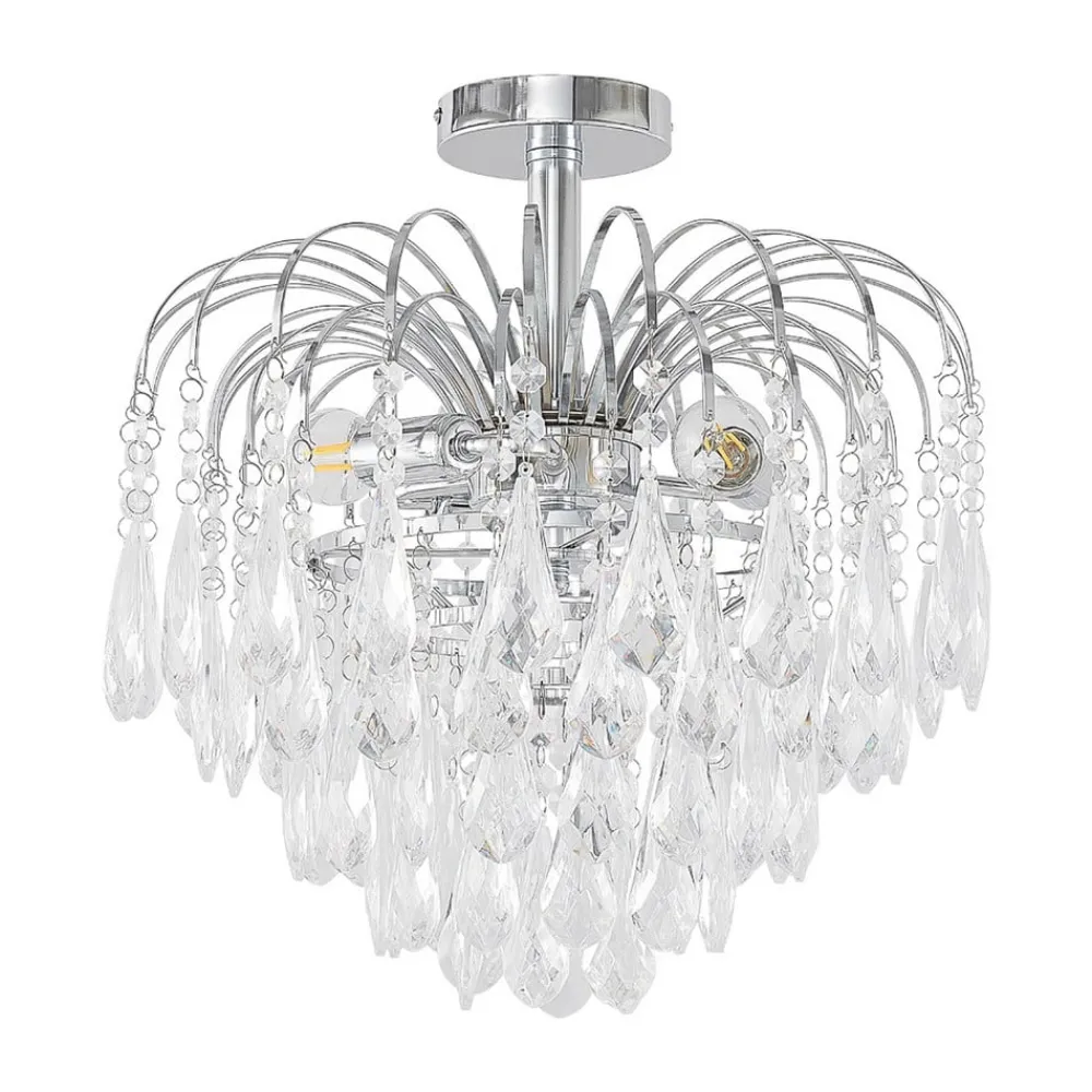 Loftlamper|Loftlamper ^ Lindby loftlampe Silino, grå, metal, Ø 40cm, E14