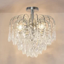Loftlamper|Loftlamper ^ Lindby loftlampe Silino, grå, metal, Ø 40cm, E14