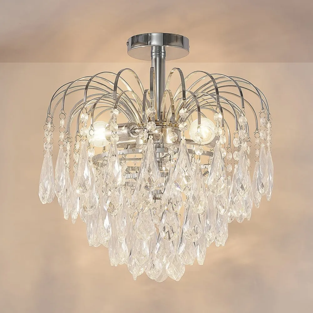 Loftlamper|Loftlamper ^ Lindby loftlampe Silino, grå, metal, Ø 40cm, E14