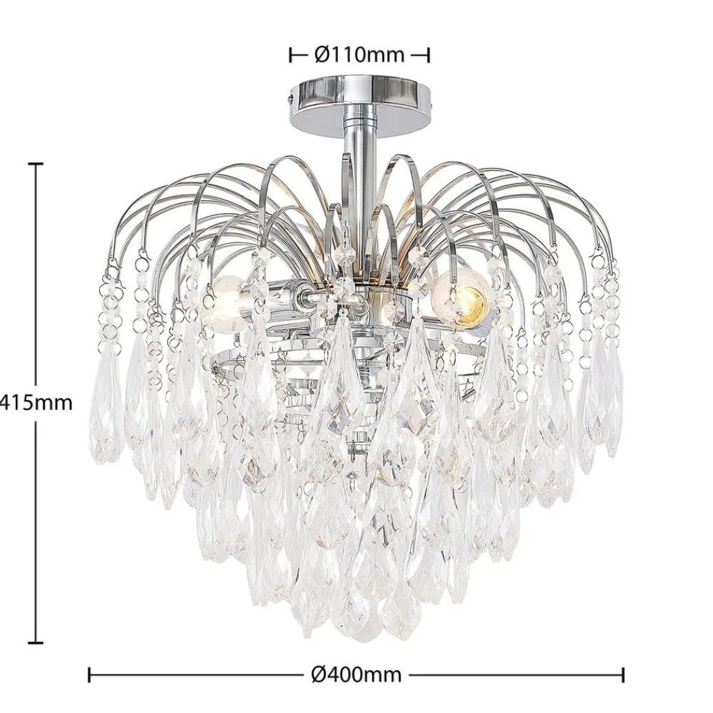 Loftlamper|Loftlamper ^ Lindby loftlampe Silino, grå, metal, Ø 40cm, E14