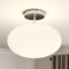 Lindby Loftlamper|Loftlamper > loftlampe Sonika, Ø 40 cm, nikkelfarvet, glas, E27