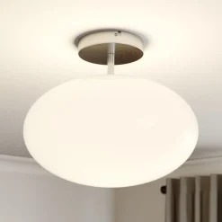 Lindby Loftlamper|Loftlamper > loftlampe Sonika, Ø 40 cm, nikkelfarvet, glas, E27