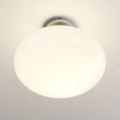 Lindby Loftlamper|Loftlamper > loftlampe Sonika, Ø 40 cm, nikkelfarvet, glas, E27