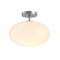 Lindby Loftlamper|Loftlamper > loftlampe Sonika, Ø 40 cm, nikkelfarvet, glas, E27