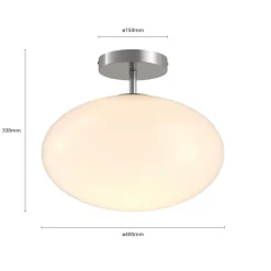 Lindby Loftlamper|Loftlamper > loftlampe Sonika, Ø 40 cm, nikkelfarvet, glas, E27