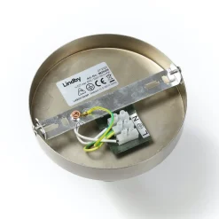 Lindby Loftlamper|Loftlamper > loftlampe Sonika, Ø 40 cm, nikkelfarvet, glas, E27