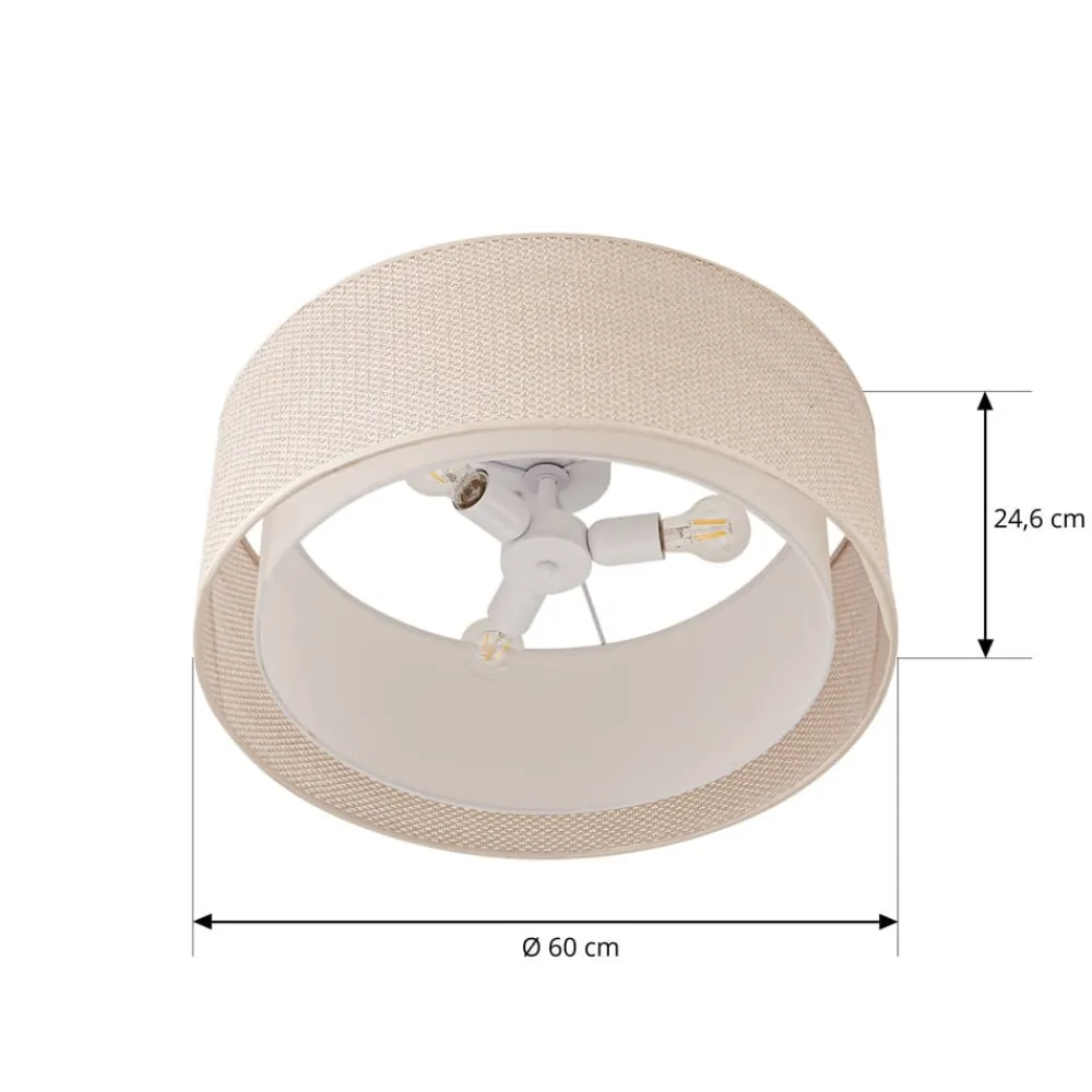 Lindby Loftlamper|Pendellamper > Loftlampe Soula, Ø 60 cm, beige, plast, E27