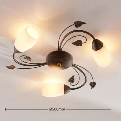 Lindby Loftlamper|Pendellamper > loftlampe Stefania, 3 lyskilder, Ø 46 cm, sort/guld