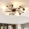 Lindby Gang|Loftlamper > loftlampe Stefania, 5 lyskilder, sort/guld, Ø58cm