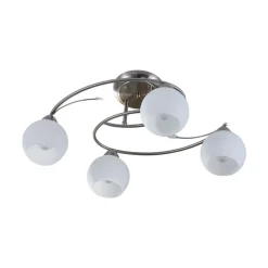 Gang|Loftlamper ^ Lindby loftlampe Svean, 4-lys, hvid, glas, længde 42,5 cm