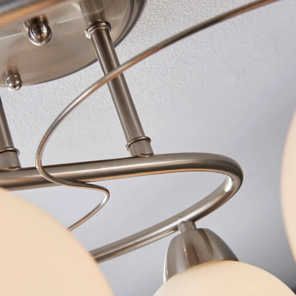 Lindby Gang|Loftlamper > loftlampe Svean, 6 lyskilder, hvid, glas, længde 75 cm