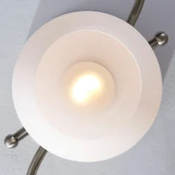 Gang|Loftlamper ^ Lindby loftlampe Svean, 3 lyskilder, nikkel/hvid, glas, længde 60 cm