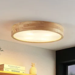 Lindby Gang|Loftlamper > loftlampe Tanju, Ø 50 cm, 4 lyskilder, egetræ, E27