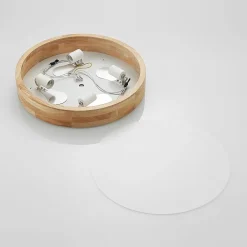 Lindby Gang|Loftlamper > loftlampe Tanju, Ø 50 cm, 4 lyskilder, egetræ, E27