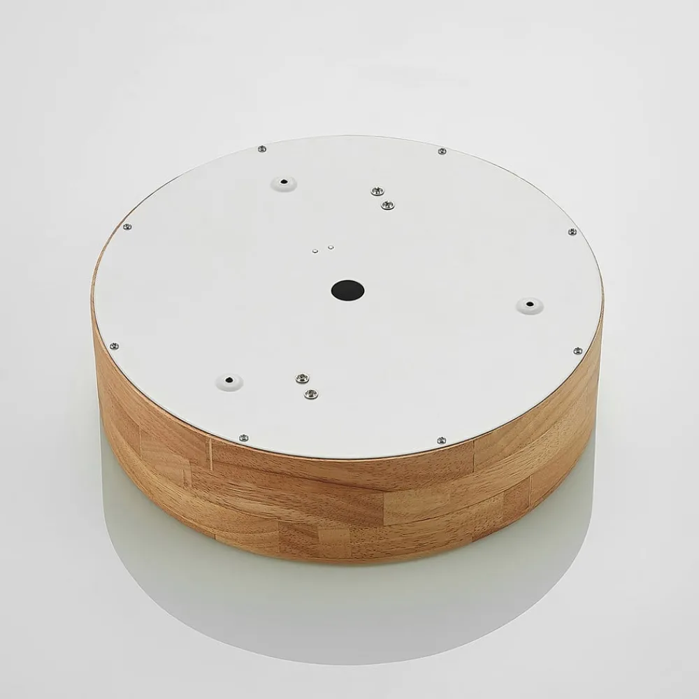 Lindby Gang|Loftlamper > loftlampe Tanju, Ø 30 cm, 2 lyskilder, egetræ, E27