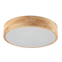 Gang|Loftlamper ^ Lindby loftlampe Tanju, Ø 40 cm, 3 lyskilder, egetræ, E27