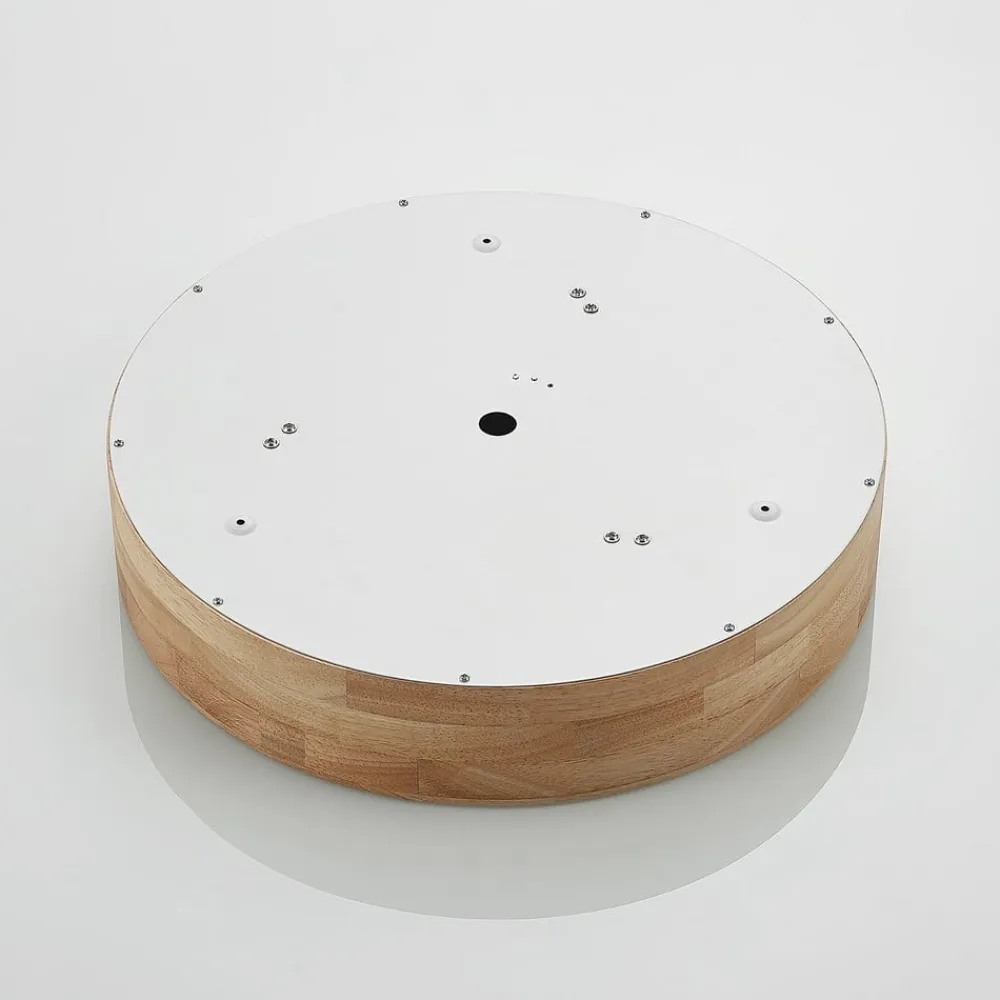 Gang|Loftlamper ^ Lindby loftlampe Tanju, Ø 40 cm, 3 lyskilder, egetræ, E27