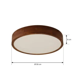 Lindby Gang|Loftlamper > loftlampe Tanju, Ø 50 cm, valnøddetræ, 4 lyskilder, E27