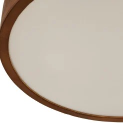 Lindby Gang|Loftlamper > loftlampe Tanju, Ø 50 cm, valnøddetræ, 4 lyskilder, E27