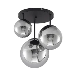 Lindby Gang|Loftlamper > loftlampe Teeja, smoke, 3 lyskilder, Ø47cm, glas, E27