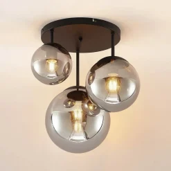 Lindby Gang|Loftlamper > loftlampe Teeja, smoke, 3 lyskilder, Ø47cm, glas, E27