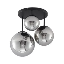 Lindby Gang|Loftlamper > loftlampe Teeja, smoke, 3 lyskilder, Ø47cm, glas, E27