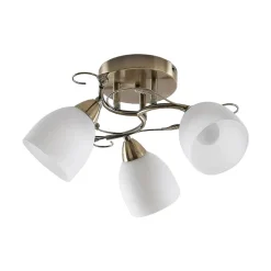 Lindby Gang|Loftlamper > loftlampe Thaddeus, Ø 44 cm, antik messing, glas