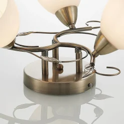 Lindby Gang|Loftlamper > loftlampe Thaddeus, Ø 44 cm, antik messing, glas