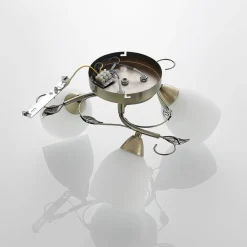 Lindby Gang|Loftlamper > loftlampe Thaddeus, Ø 44 cm, antik messing, glas