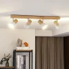Loftlamper|Pendellamper ^ Lindby loftlampe Thorin, 67 cm, 4 lyskilder, hvid, træ, E14